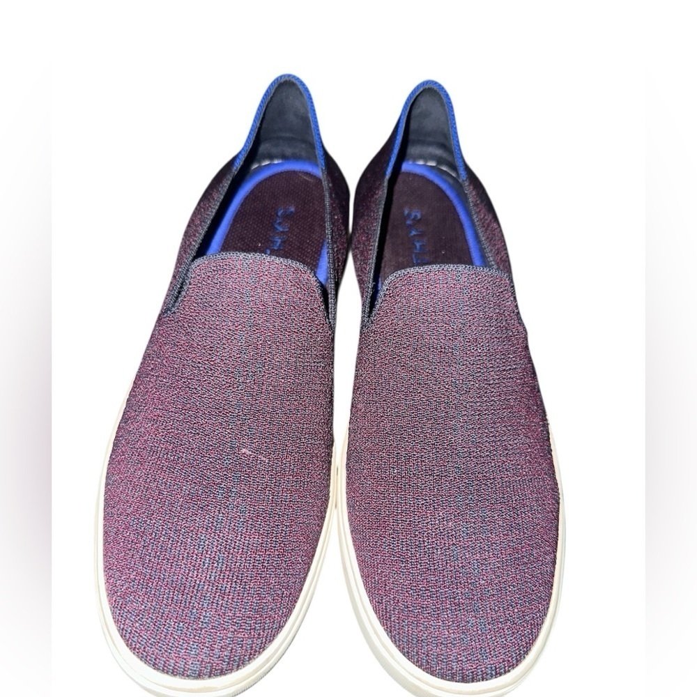 Rothys The Sneaker Women's maroon with navy Flat Slip On Shoes 10